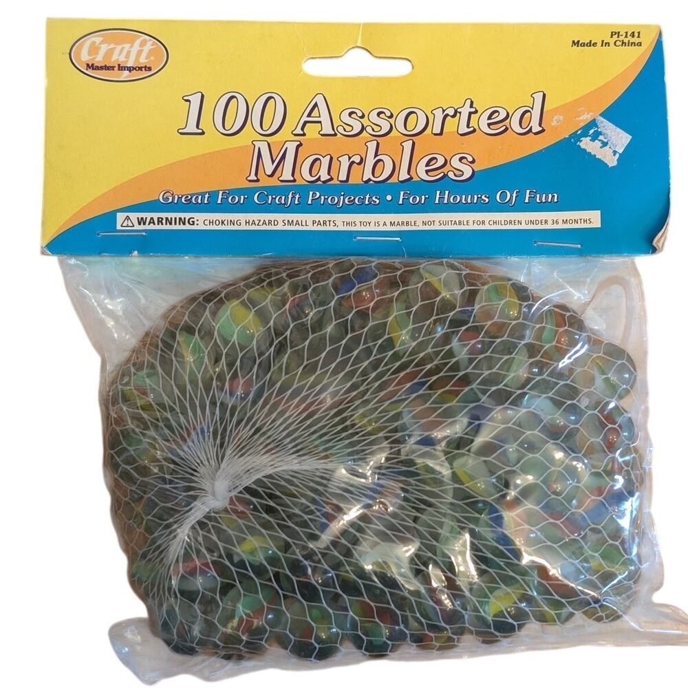New In package Glass Marbles 100 Cat Eye